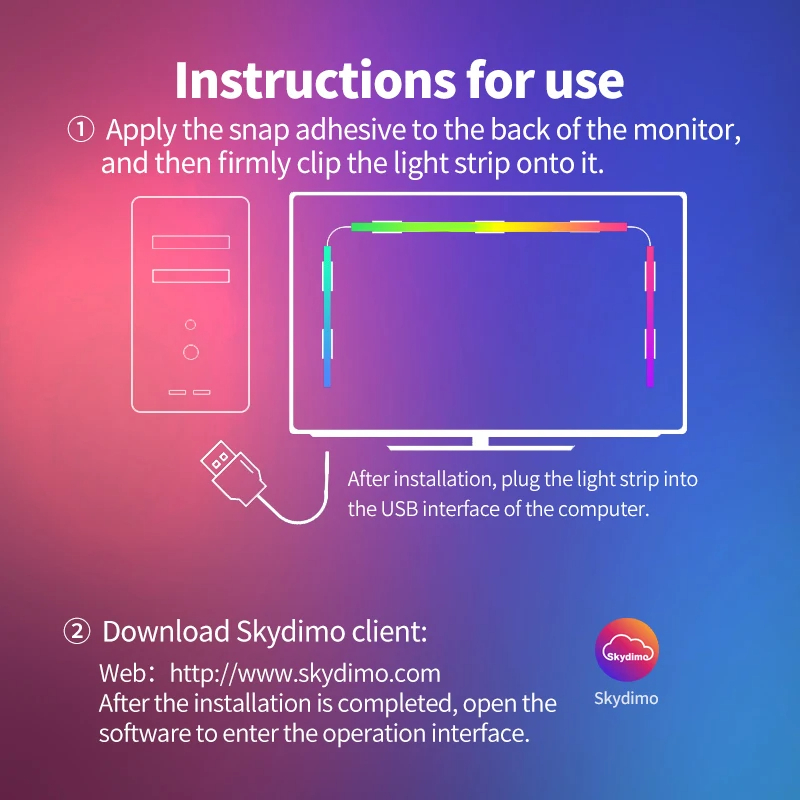 Smart Ambient Pc Lighting Pc Display Sync Led Strip Light Rgb Dream 