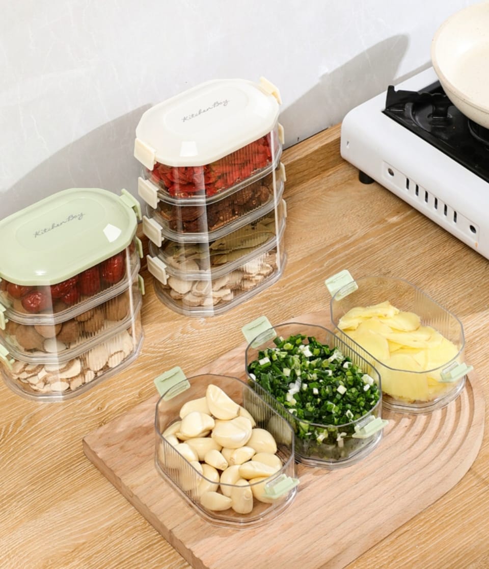 Kitchen Seasoning Organizer Stackable Plastic Spice Storage Box with ...