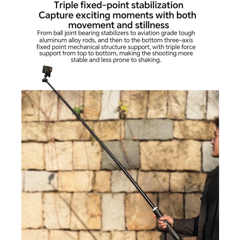TELESIN 148cm 360 Rotating Ballhead Adjustable Tripod Selfie Stick for ...