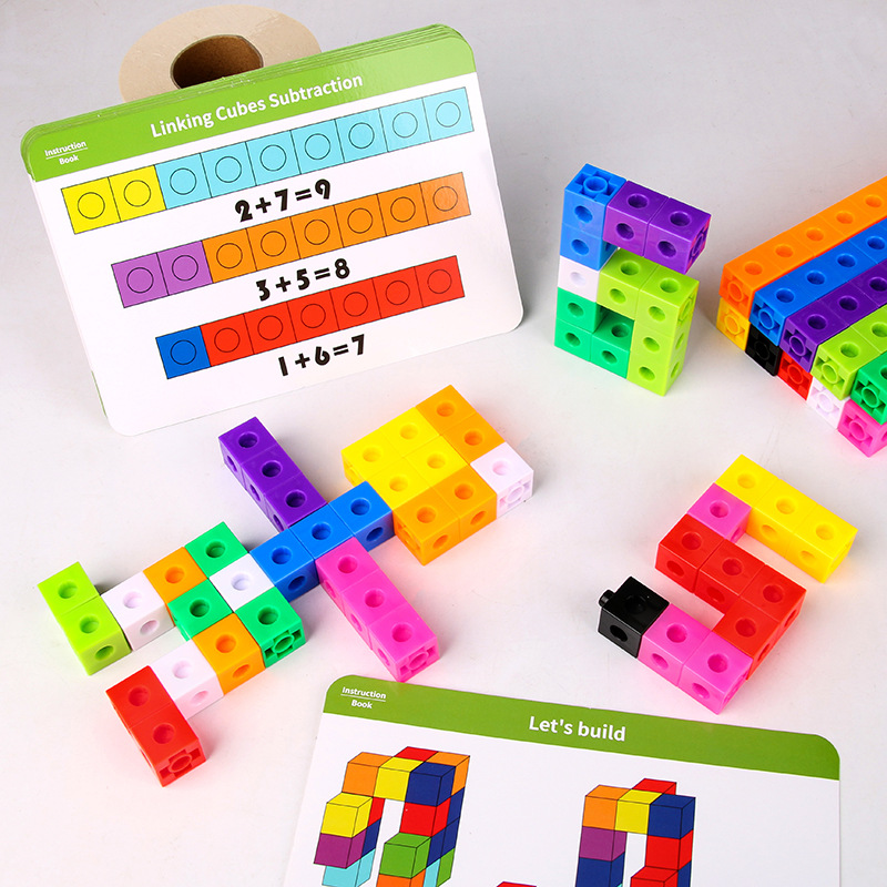 100PCS Counting Math Cube Baby Educational Toy Mathlink Cube Graphic ...