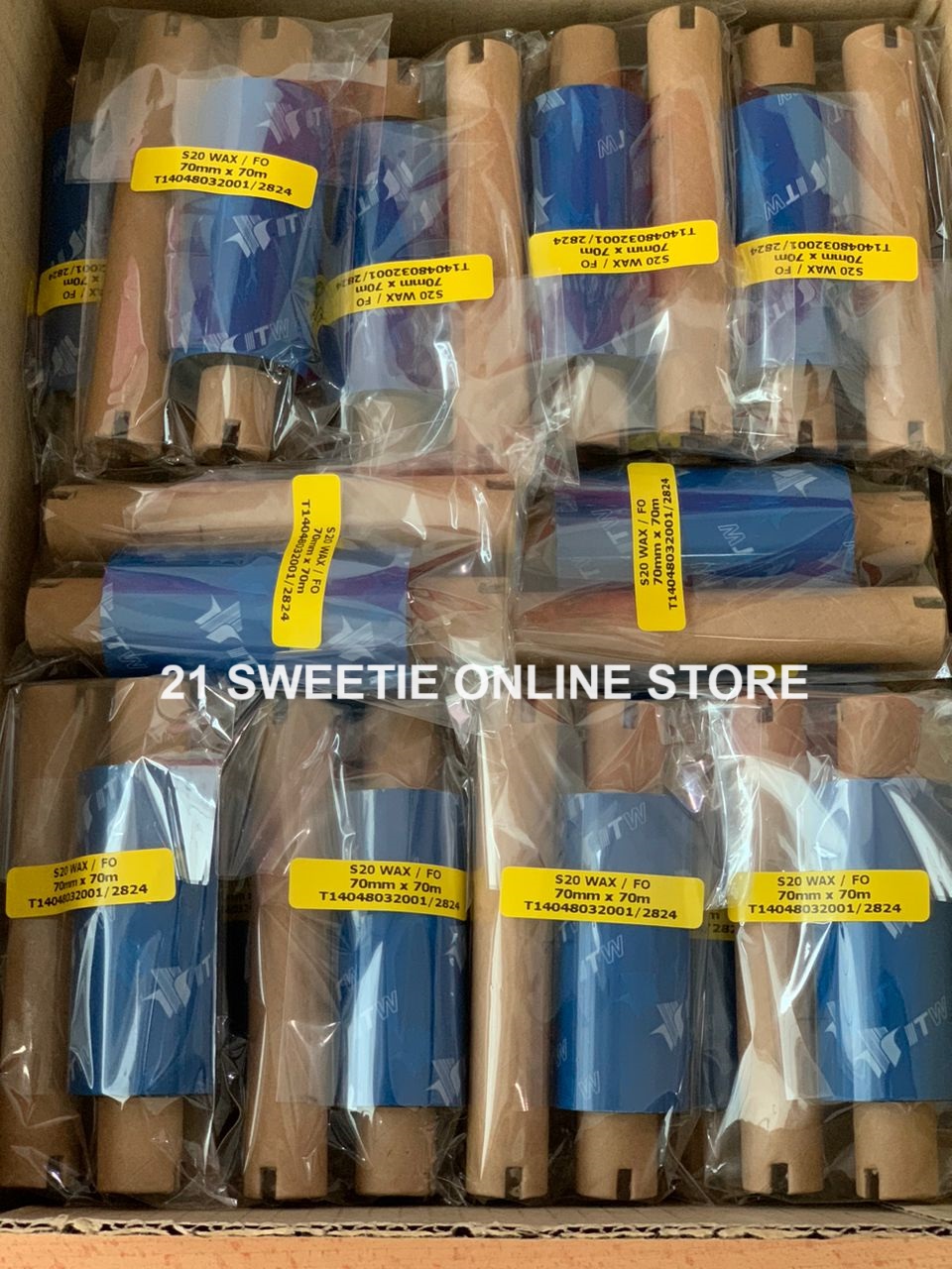 [1 roll] Premium 70mm x 70m Thermal Transfer Wax Ribbon 70x70 ITW TTR ...
