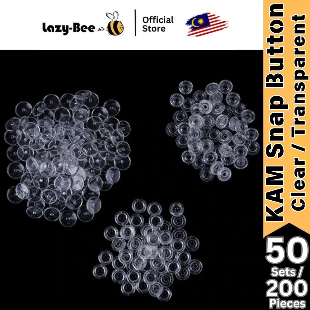 LAZY BEE Transparent Clear 50 Set 200 pcs T3 T5 T8 KAM Snap Button ...