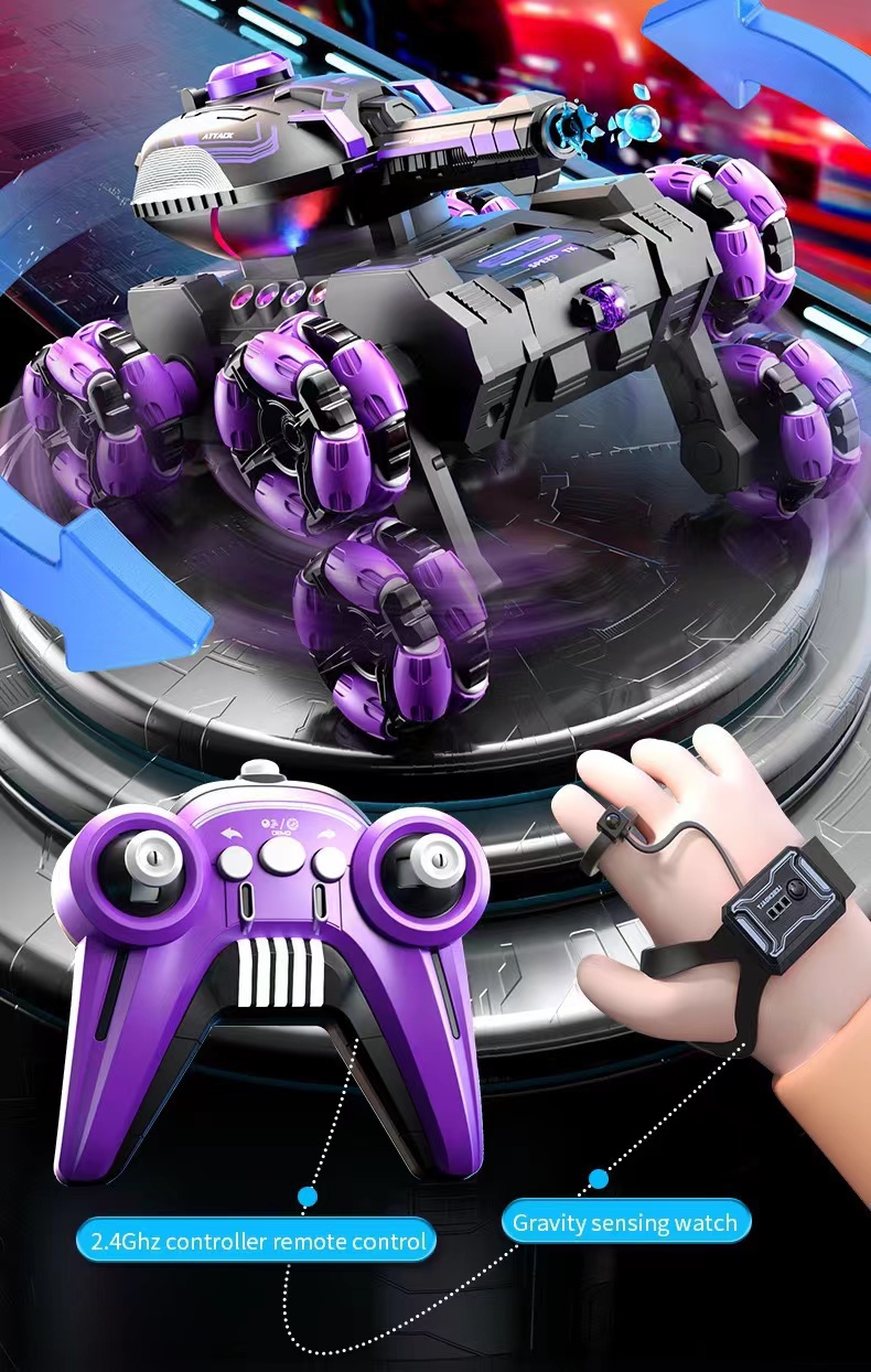 Hand Gesture 2.4G RC 6WD Water Bomb Tank RC Toy Shooting Competitive ...