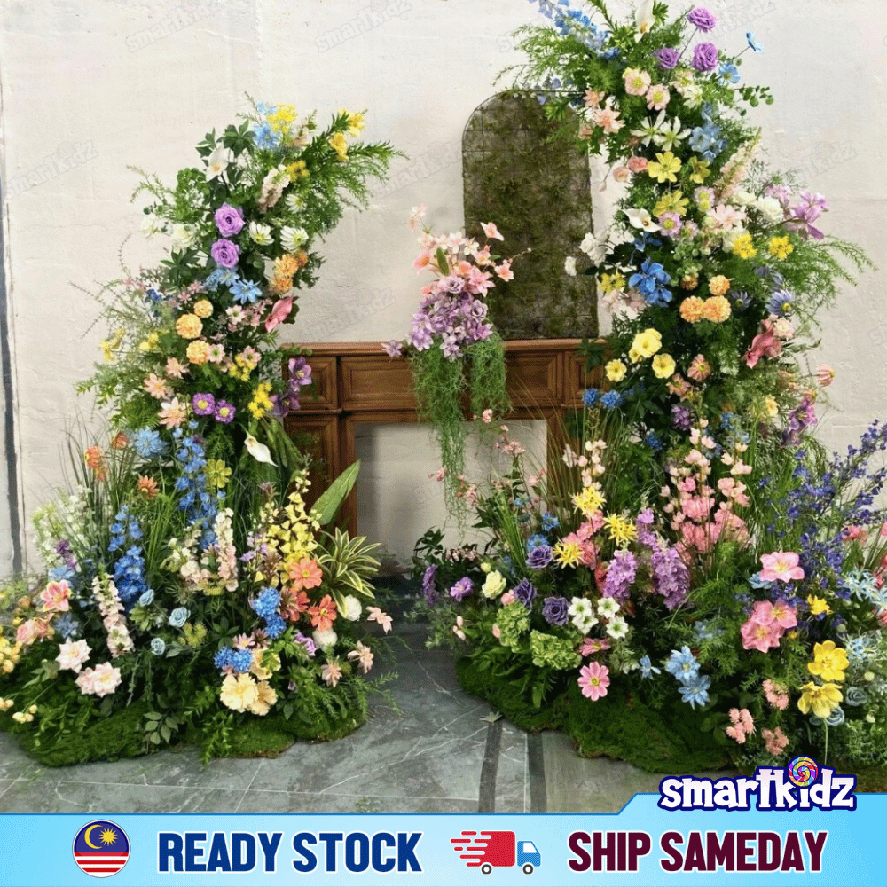 [1stalk] 3Heads Damask Roses Artificial Flowers | Damask Ros Hiasan ...