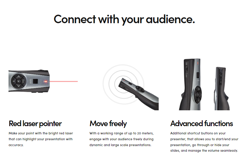 Prolink Wireless Presenter Red Laser Pointer/ PPT Click with Air Mouse ...