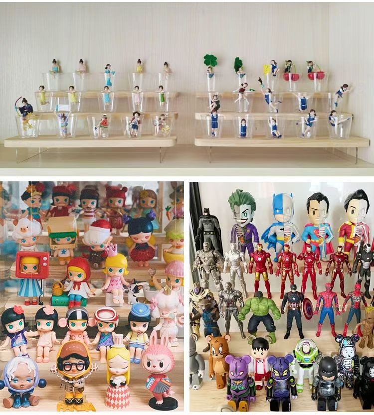 Acrylic Storage Rack Wooden Display Rack Decorative Rack for Toy Models ...