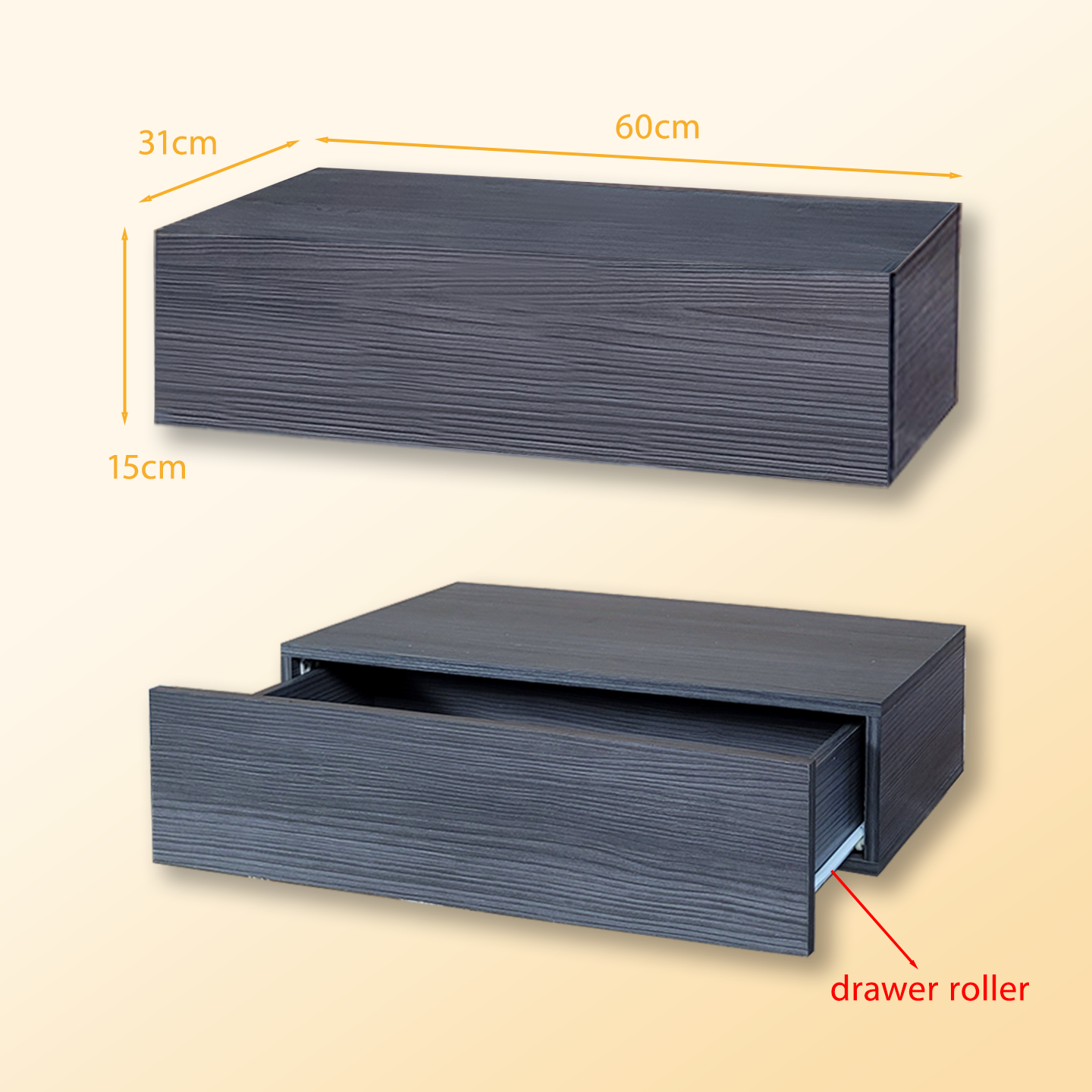 HOMATRIX Assembled Wall Mounted Drawer Table Cabinet Make Up Dressing ...
