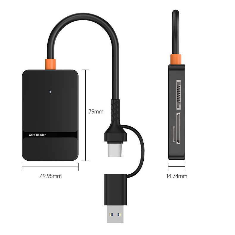 6 IN 1 Camera CF SD TF MS Card Reader USB Type C USB Hub OTG Data ...