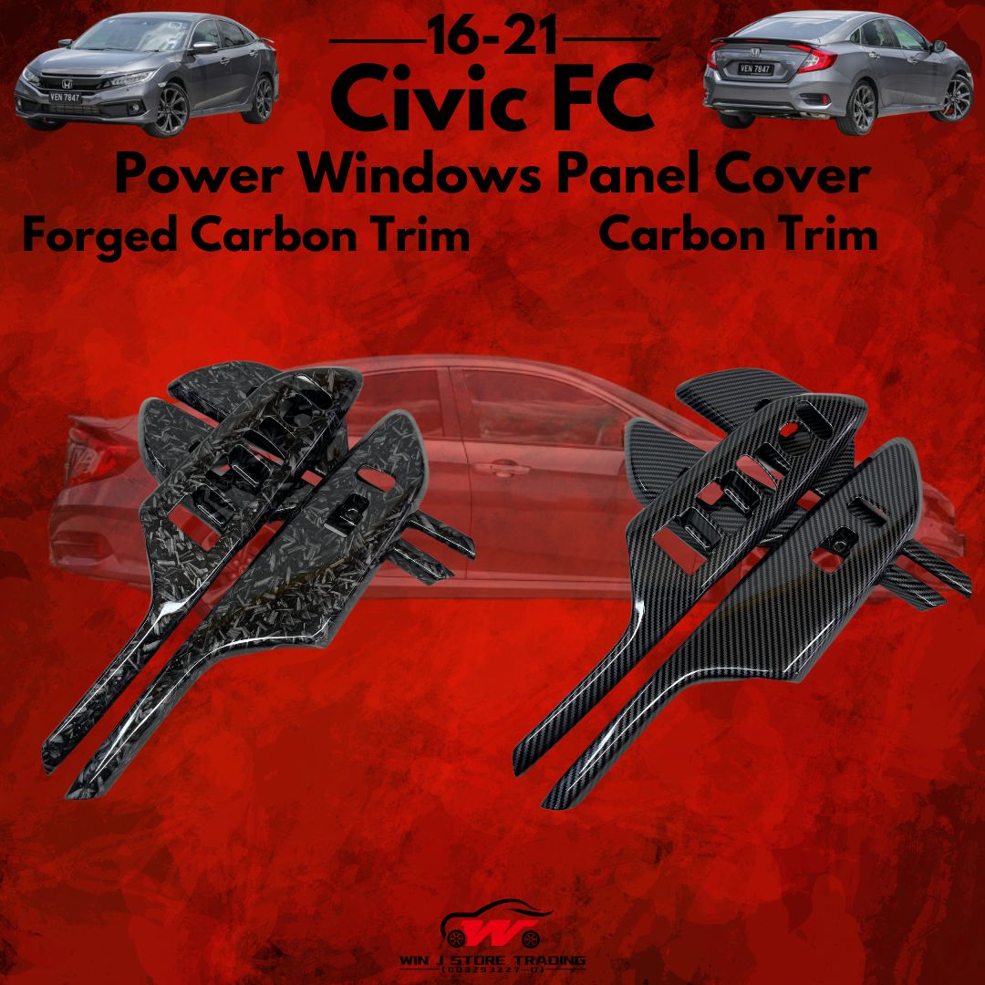 Honda Civic FC 2016-2021 Forged Carbon Trim Power window Switch Panel ...
