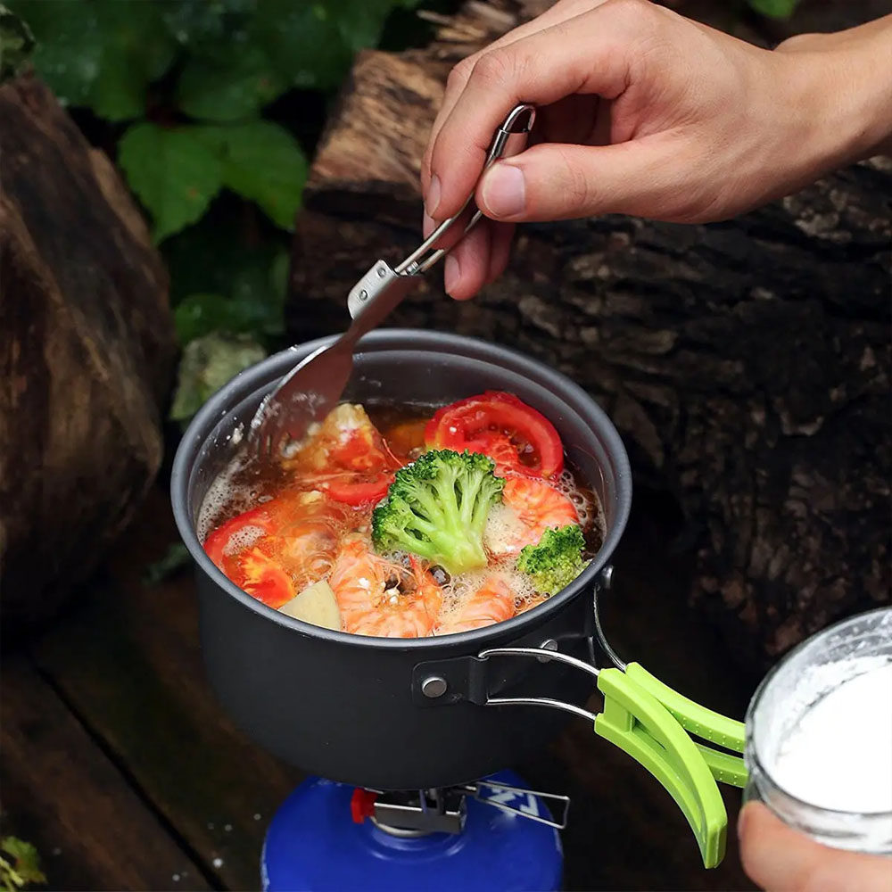 10PCS Camping Cookware Kit DS200 Cooking Set Hiking Picnic Pot Backpacking Outdoor Frying Pan Bowl Peralatan Memasak I.115930855 - View #7