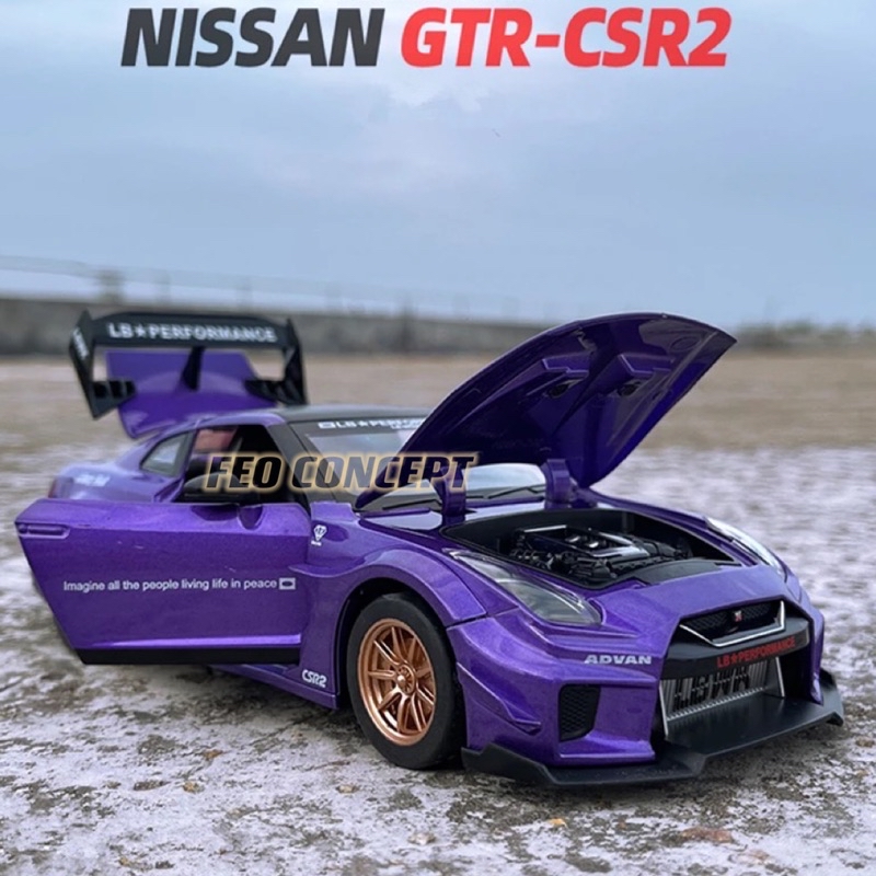 FEO Skyline 1/24 Gtr R35 csr2 GTR 35 Diecast Car Model Alloy Car ...