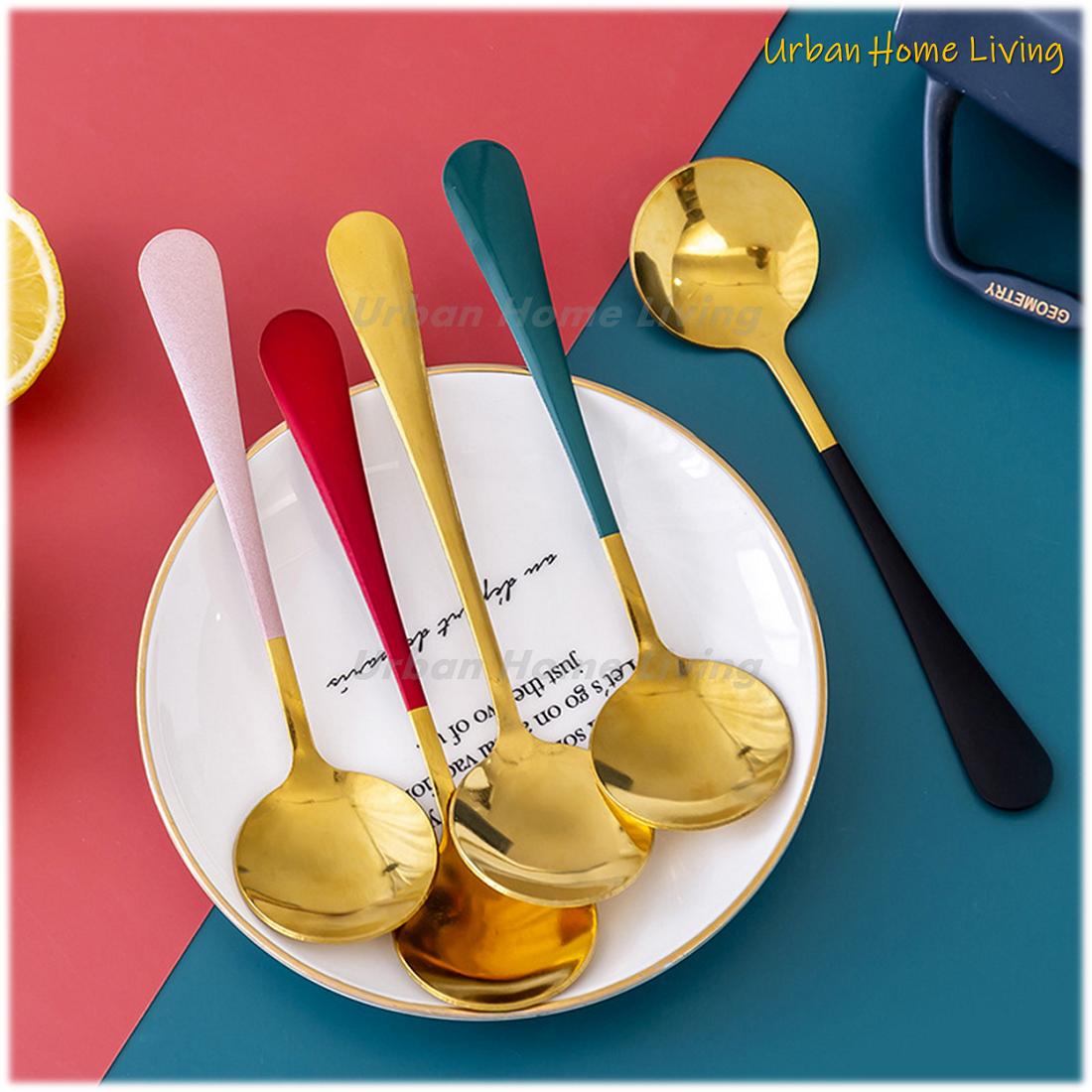 Round Head Coffee Spoons Stainless Steel Mixing Tea Dessert Cake Scoop ...