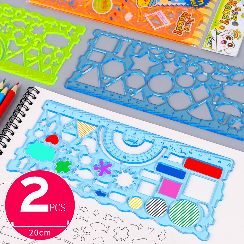 EZYLITTLES Children Drawing Ruler DIY Sketch Art Ruler Fancy Stationery ...