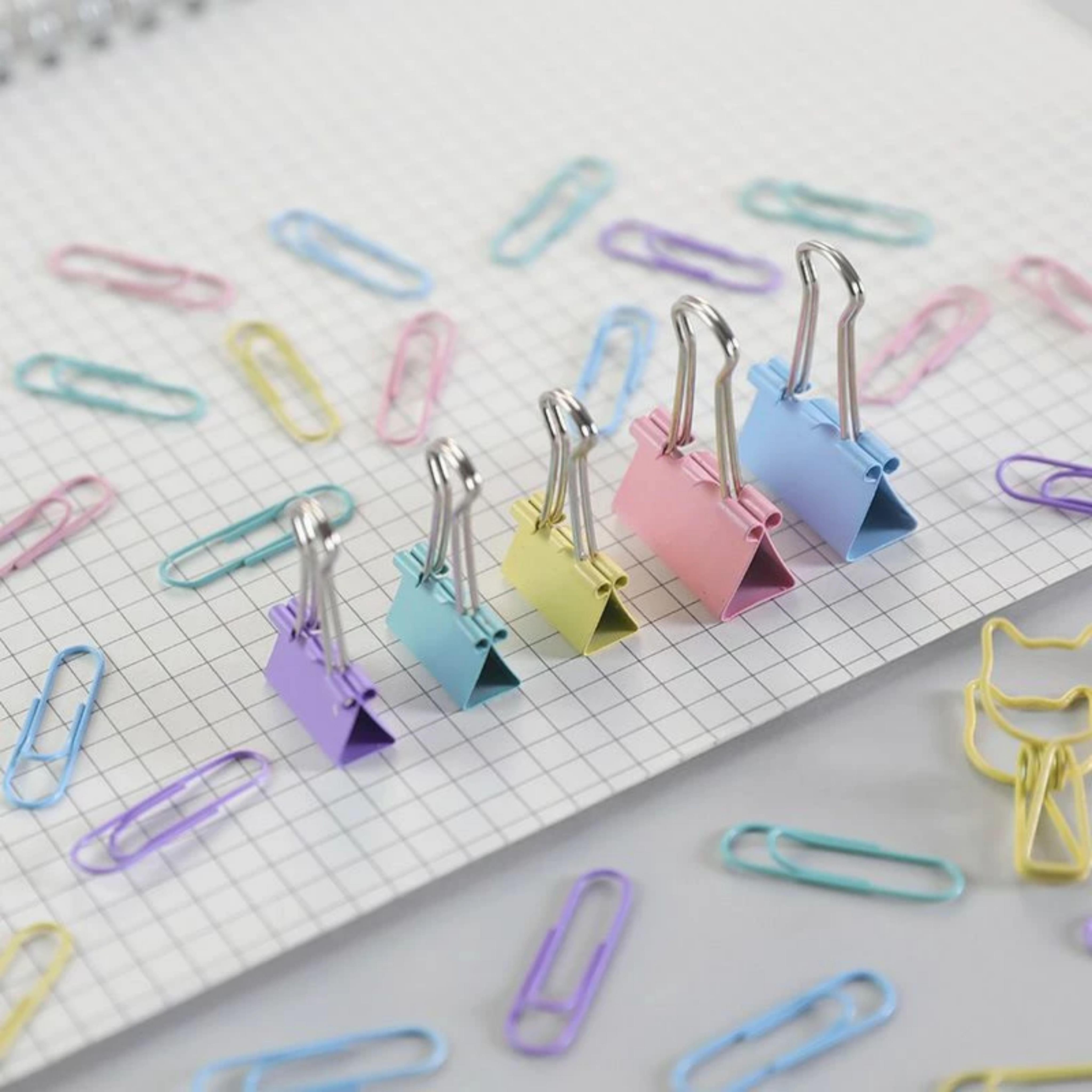 Elegant 5 in 1 Paper Clips and Pins Set (Binder Clip, Round Paper Clip ...