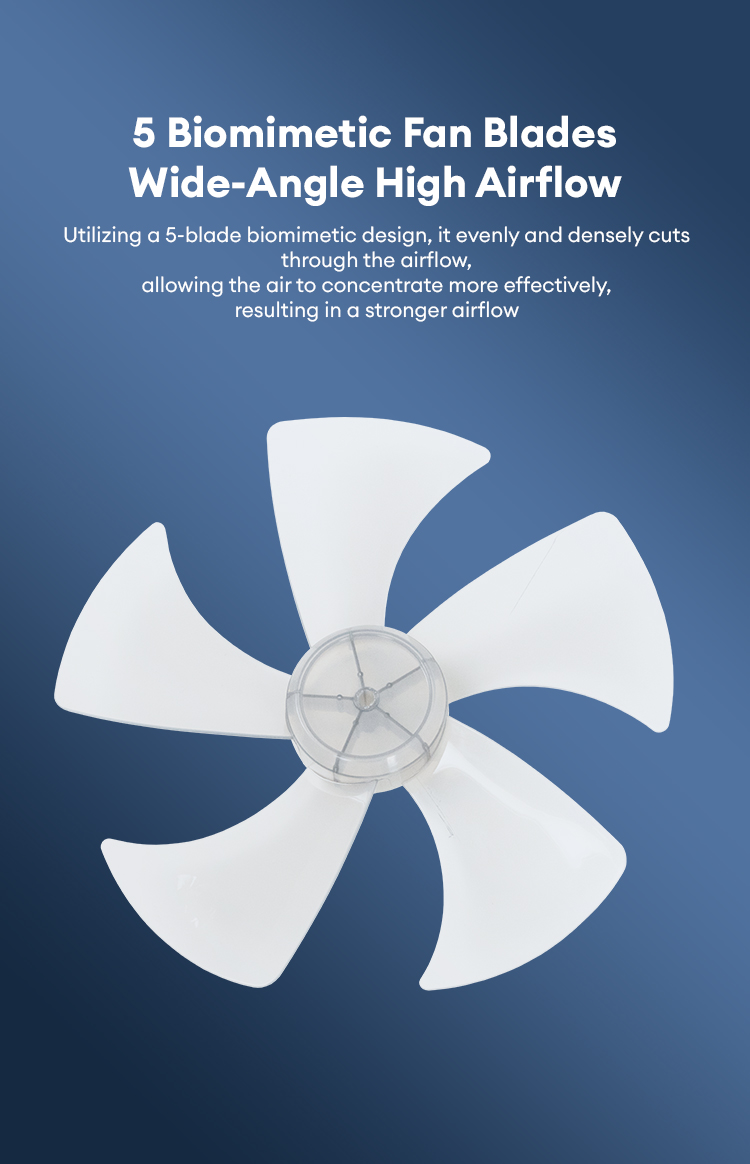 Riino MD Stand Fan 13 Inch 5 Blade Modern Pure White Cooling Fan MD06F ...