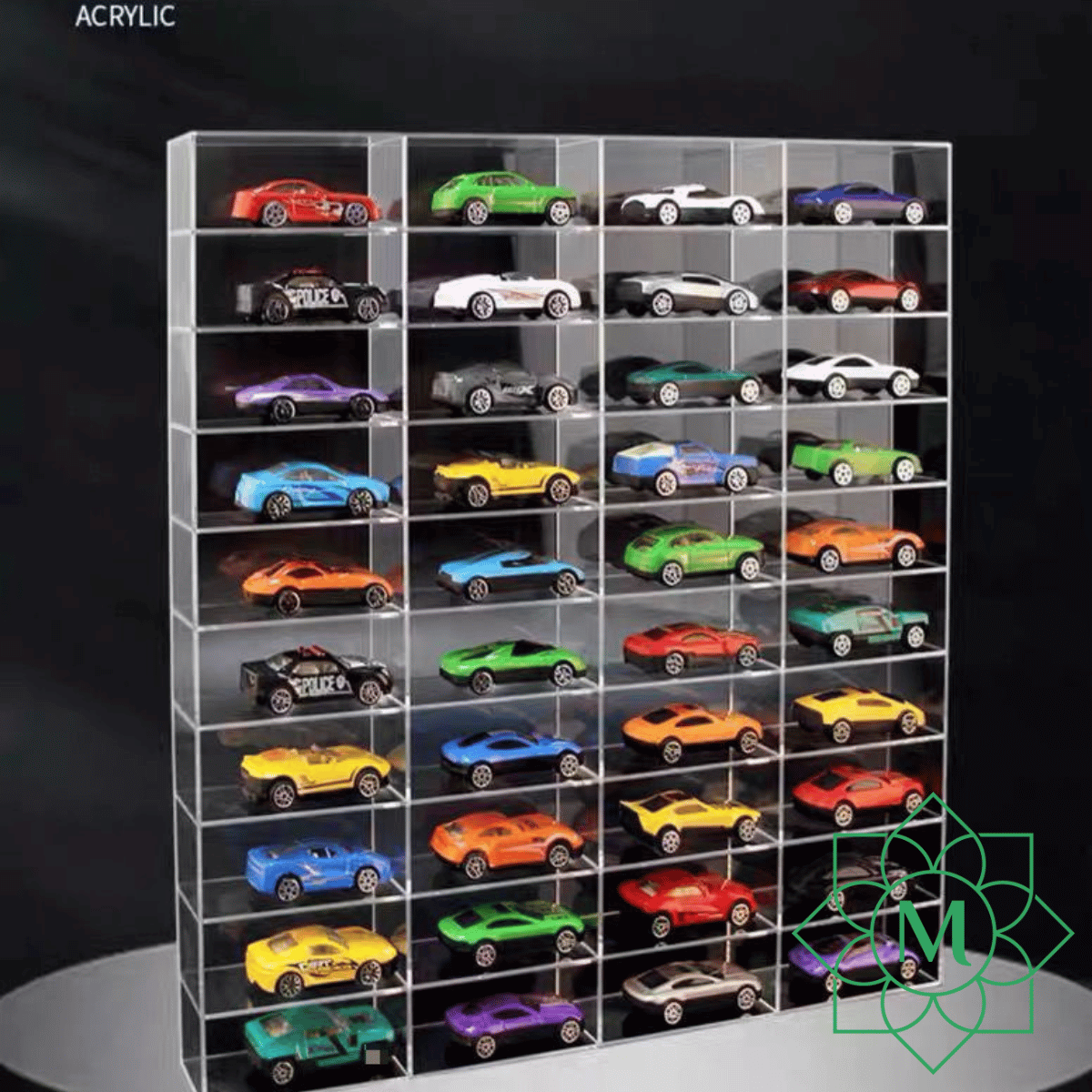 Acrylic Hotwheels Car Display Stand with 40 30 20 Slots Transparent Toy Car Showcase Rack for