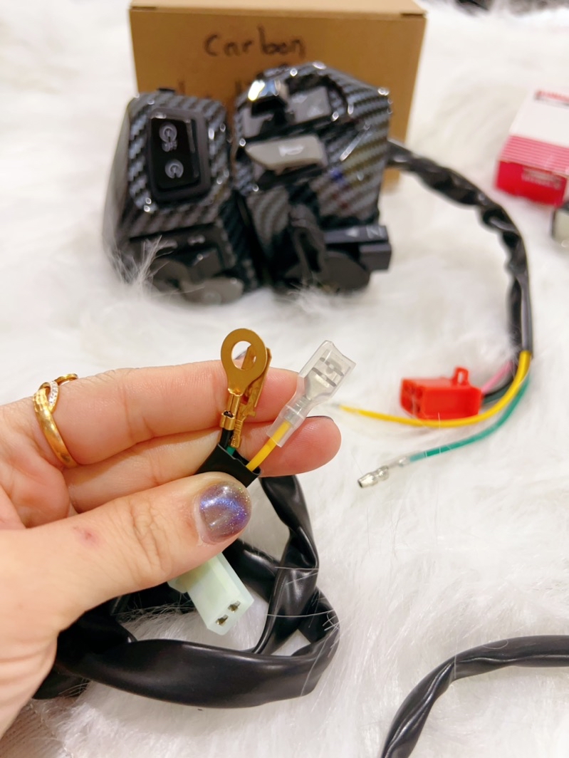 CARBON HANDLE SWITCH LH RH DOUBLE SIGNAL ON/OFF HI LOW SUIS+RELAY LC135 ...