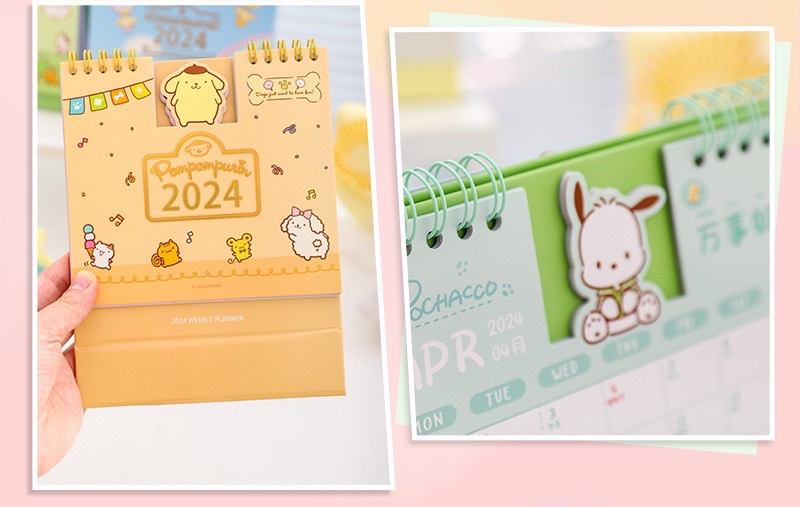 2024 Calendar Sanrio Kuromi Cartoon Desk Calendar Weekly Planner