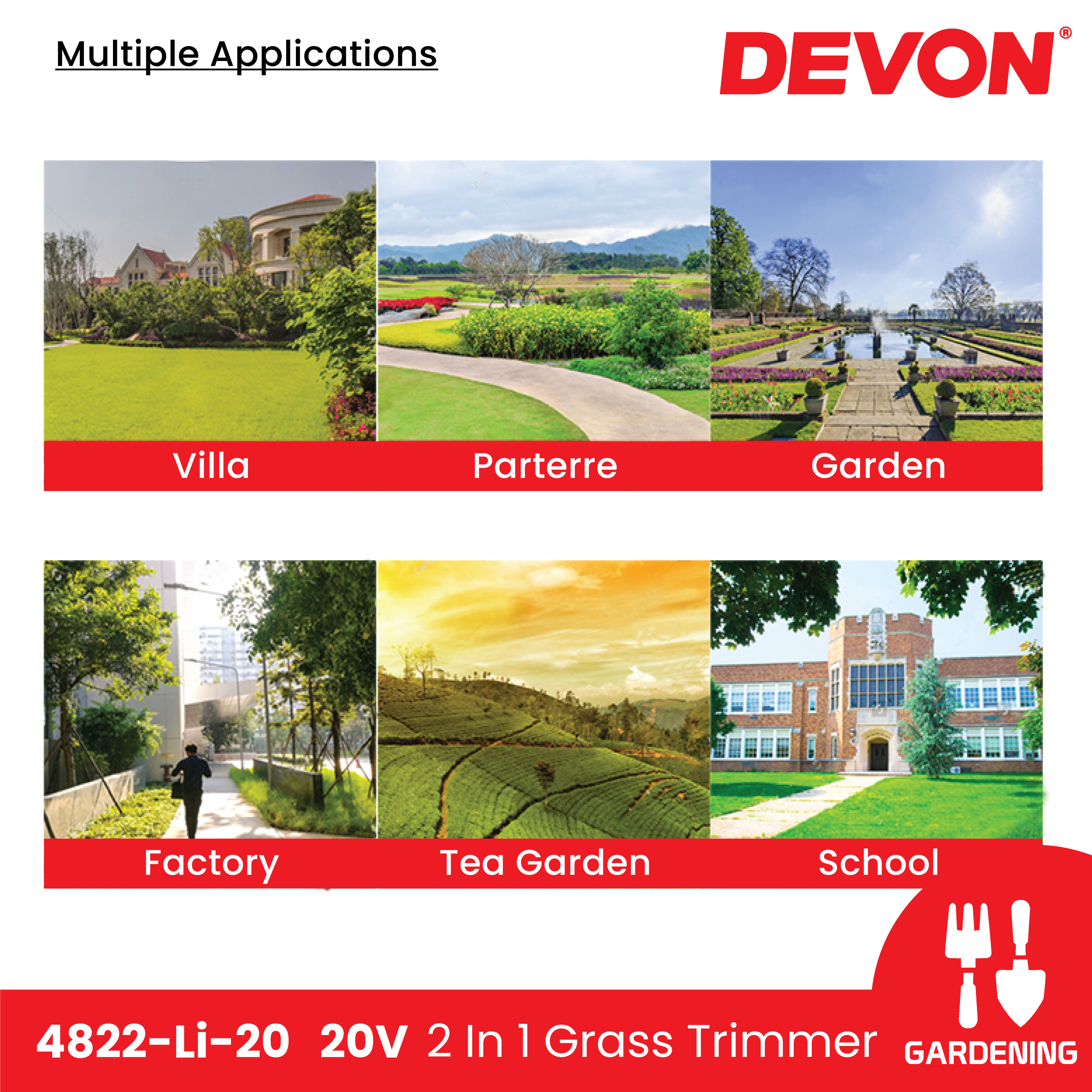 DEVON 4822-Li-20 20V Electric Lithium-Ion Brushless Cordless Line ...