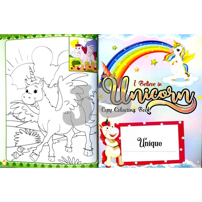 COLLECTION OF I BELIEVE IN UNICORN COPY COLOURING BOOK BUKU BERWARNA ...
