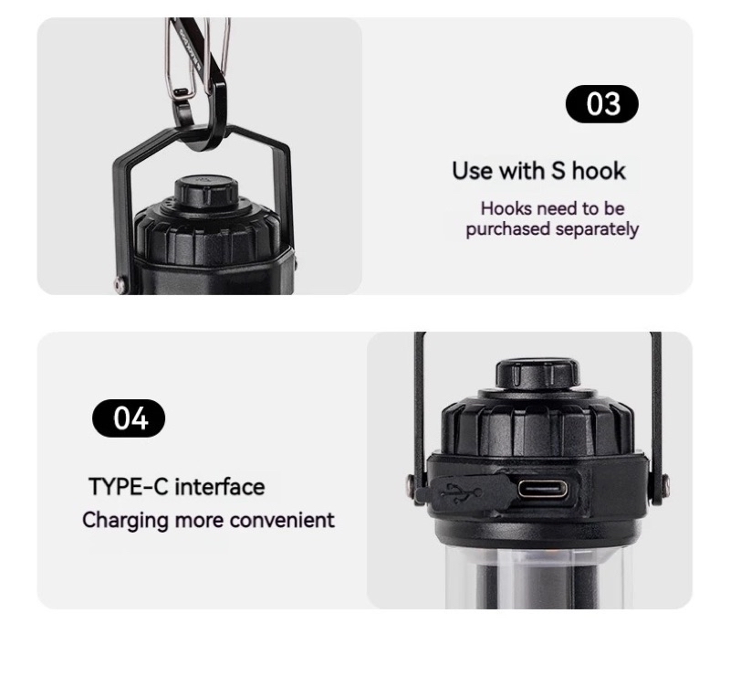 BLACKDOG Starfire Camping Light Dual Mini Lantern 4 Mode Flashlight ...