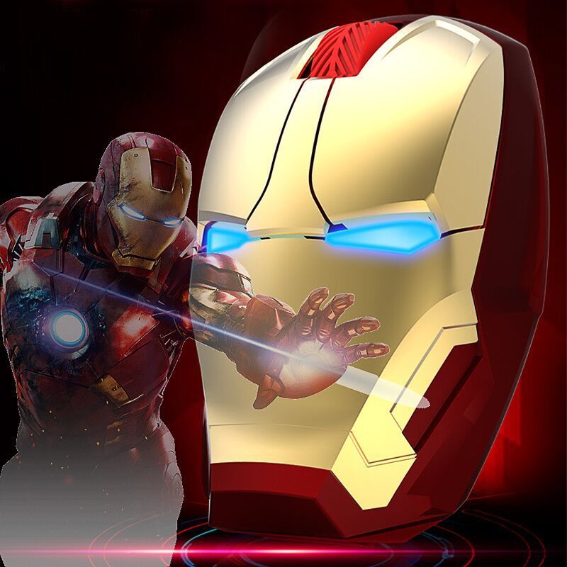 Iron Man Mouse Wireless Gaming Mouse 2.4GHz Wireless Mouse Mute Mice ...