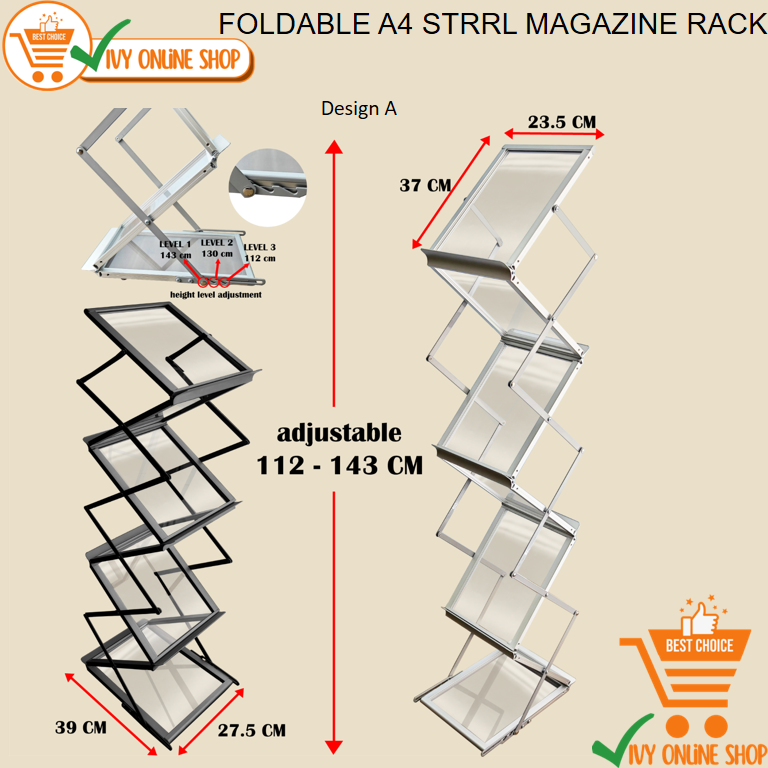 FOLDABLE A4 STRRL MAGAZINE RACK | Shopee Malaysia