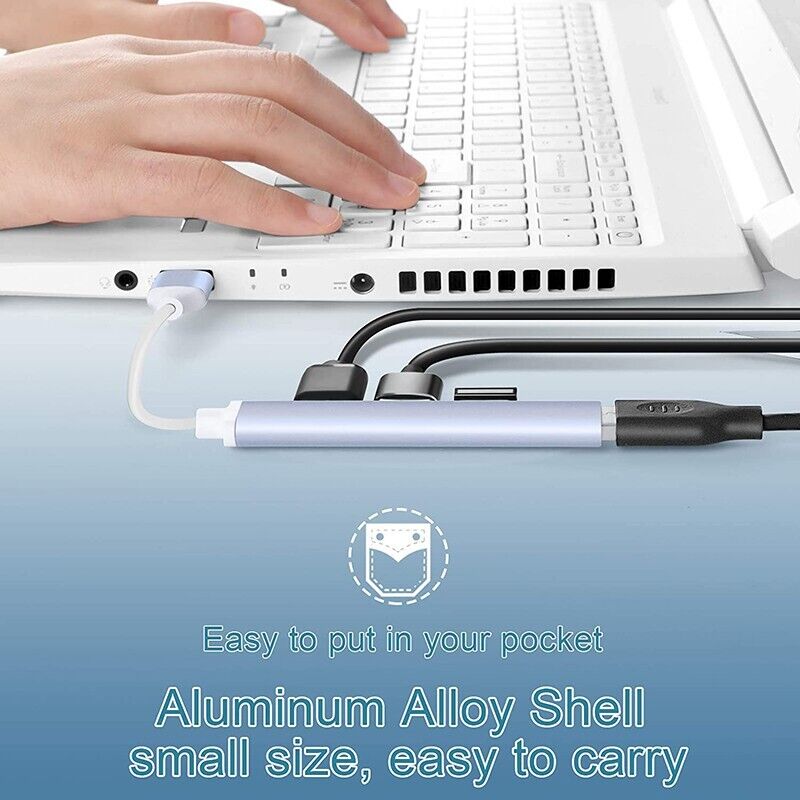 HUB USB 3.0 to USB Hub 4 Port Type to USB Mini Multi-interface Adapter ...