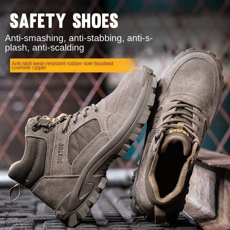 Men's Safety Boots shoes Kasut besi Oil Resistant Protector Military ...