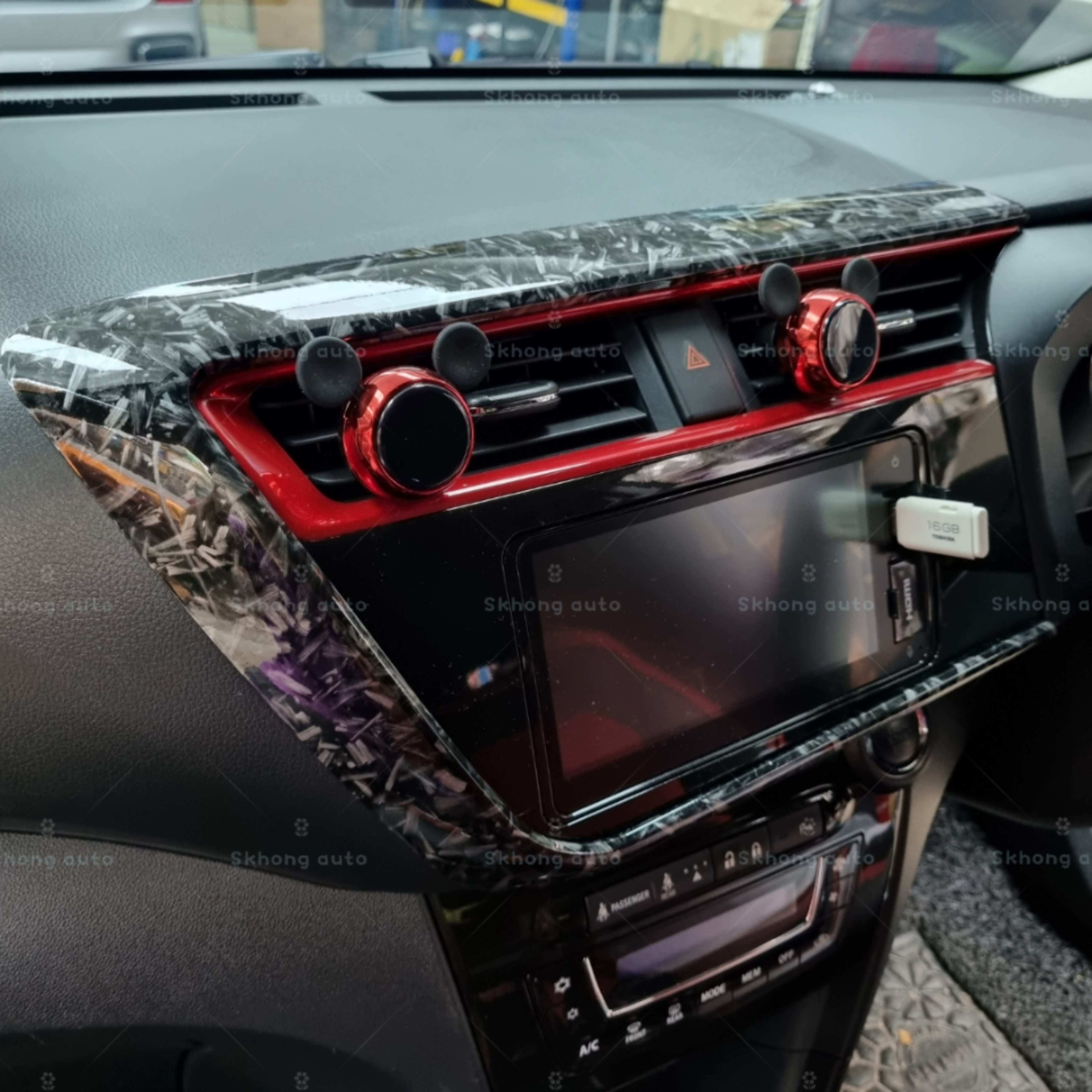 Perodua myvi 2018-2023 carbon fiber dashboard frame cover garnish ...