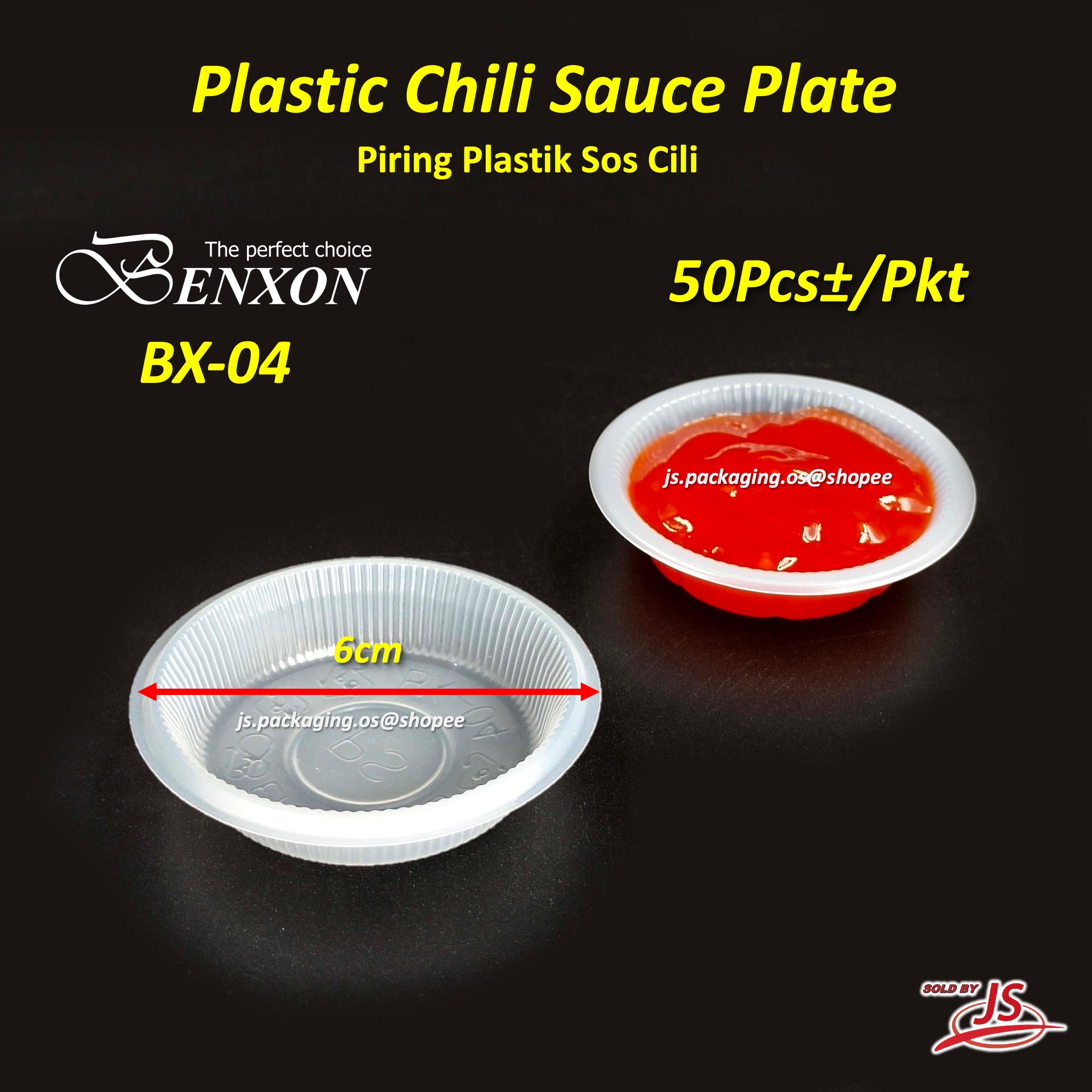 BENXON BX-04 Chilli Plate [ 50pcs± ] Disposable Sauce Plate PP Plastic ...