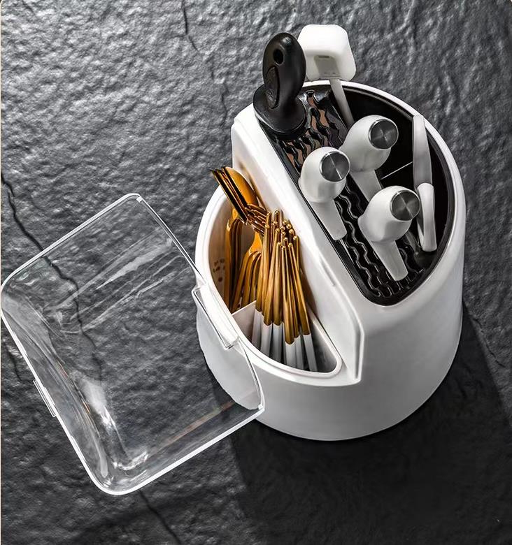 360 Rotating Knife Cutlery Holder Cutter Holder Knife Chopstick Holder ...