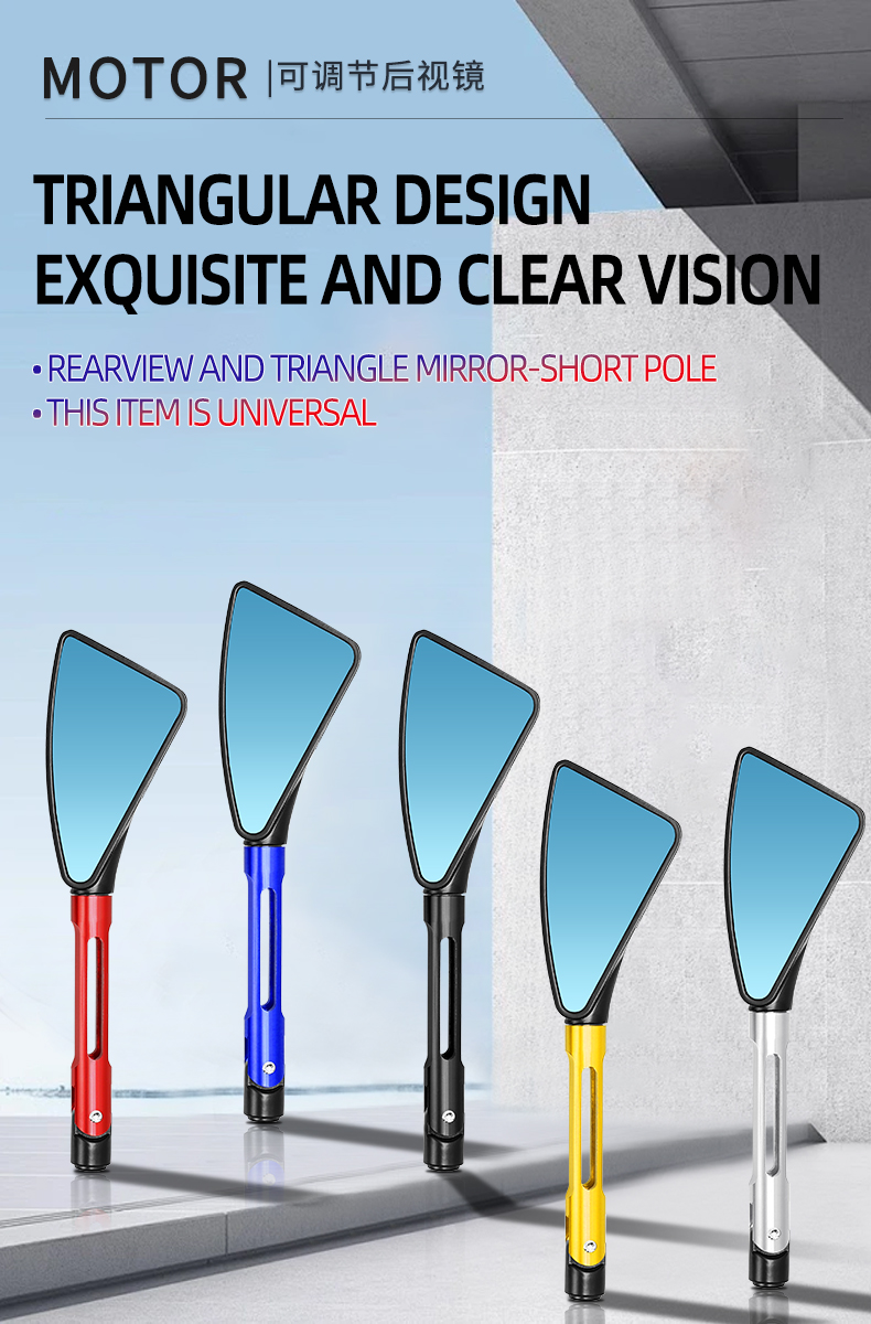 Universal Rear View Mirror Side Mirror Alloy CNC Blue Cermin Sisi Aloy ...