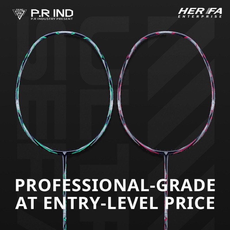 P.R IND UNS-C Badminton Racket 4UG5 100%ORIGINAL Red & Tiffany Green ...