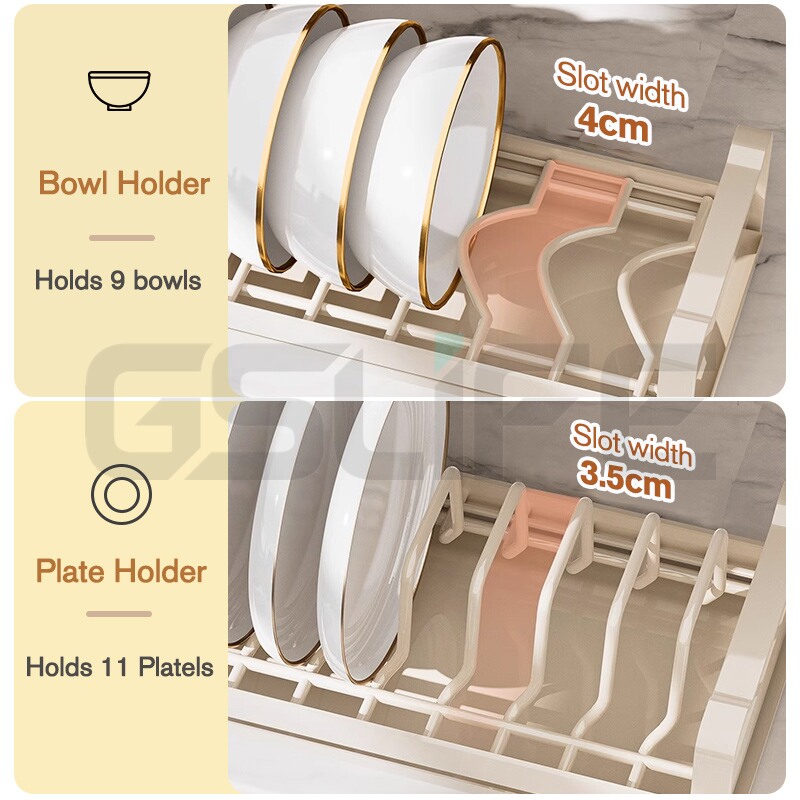 GSlife Pinggan Kitchen Plate Holders Organizer Dish Rack Storage Dish ...