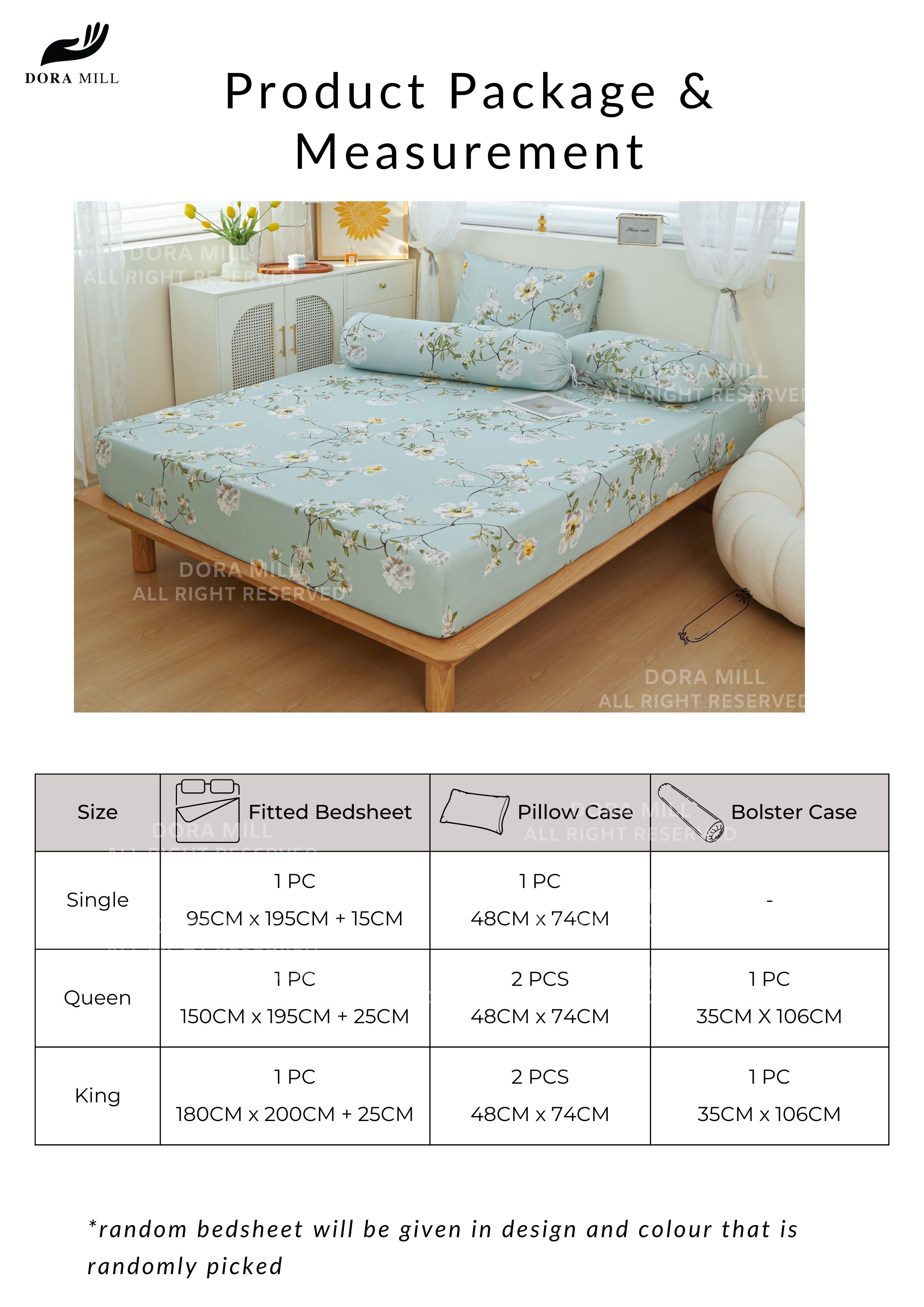 Choice] 4in1 2in1 Queen King Single Bedsheet Set Cadar Murah