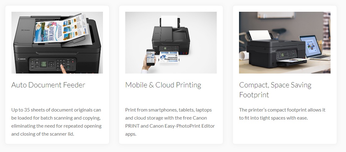Canon Pixma G4770 Wireless Refillable Ink Tank Printer (Print/Scan/Copy ...