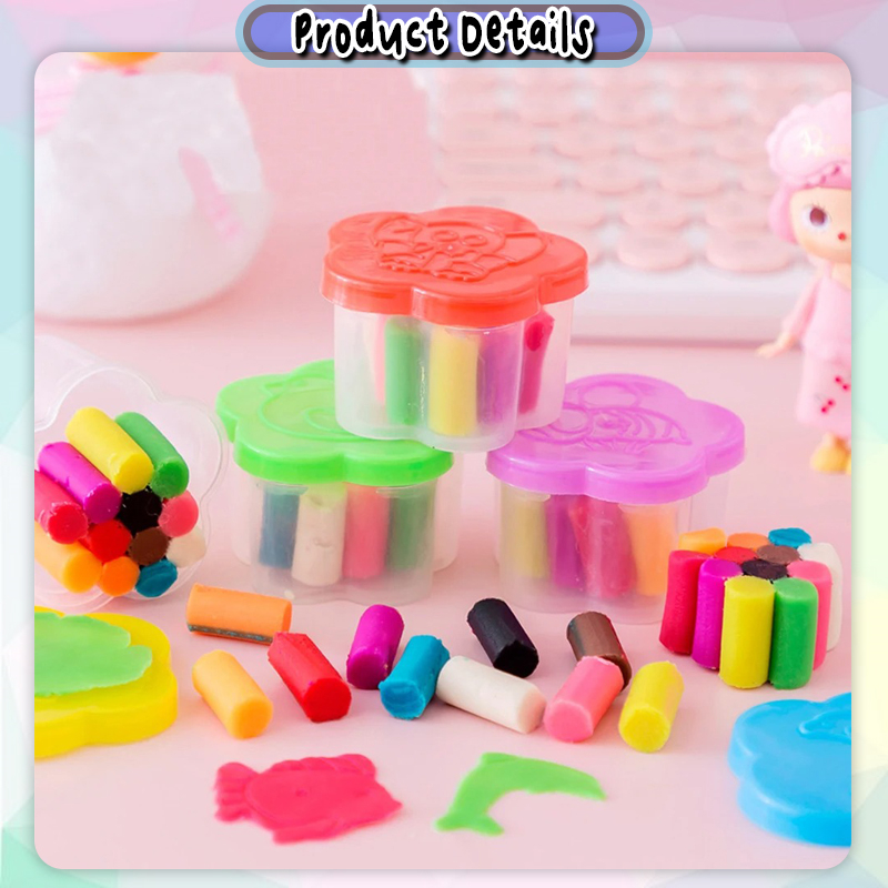 [Little B House] 12 Colour Mini Clay Set Handmade Plasticine For Kids ...