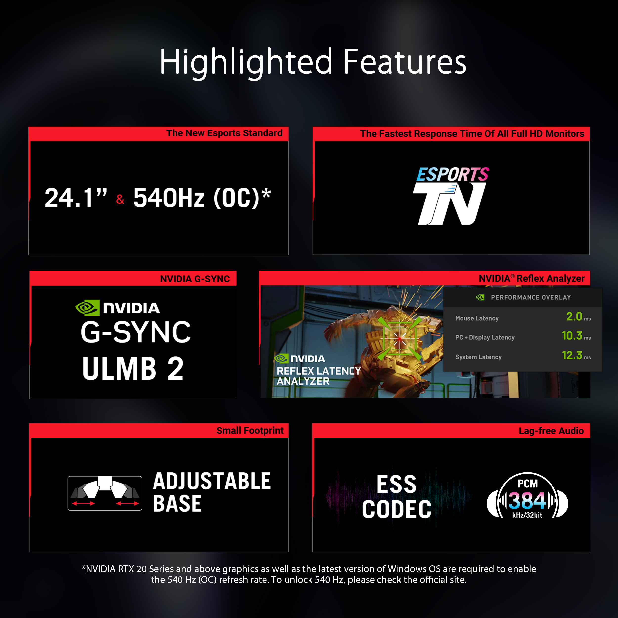 ROG Swift Pro PG248QP NVIDIA G-SYNC esports gaming monitor 24.1-inch ...