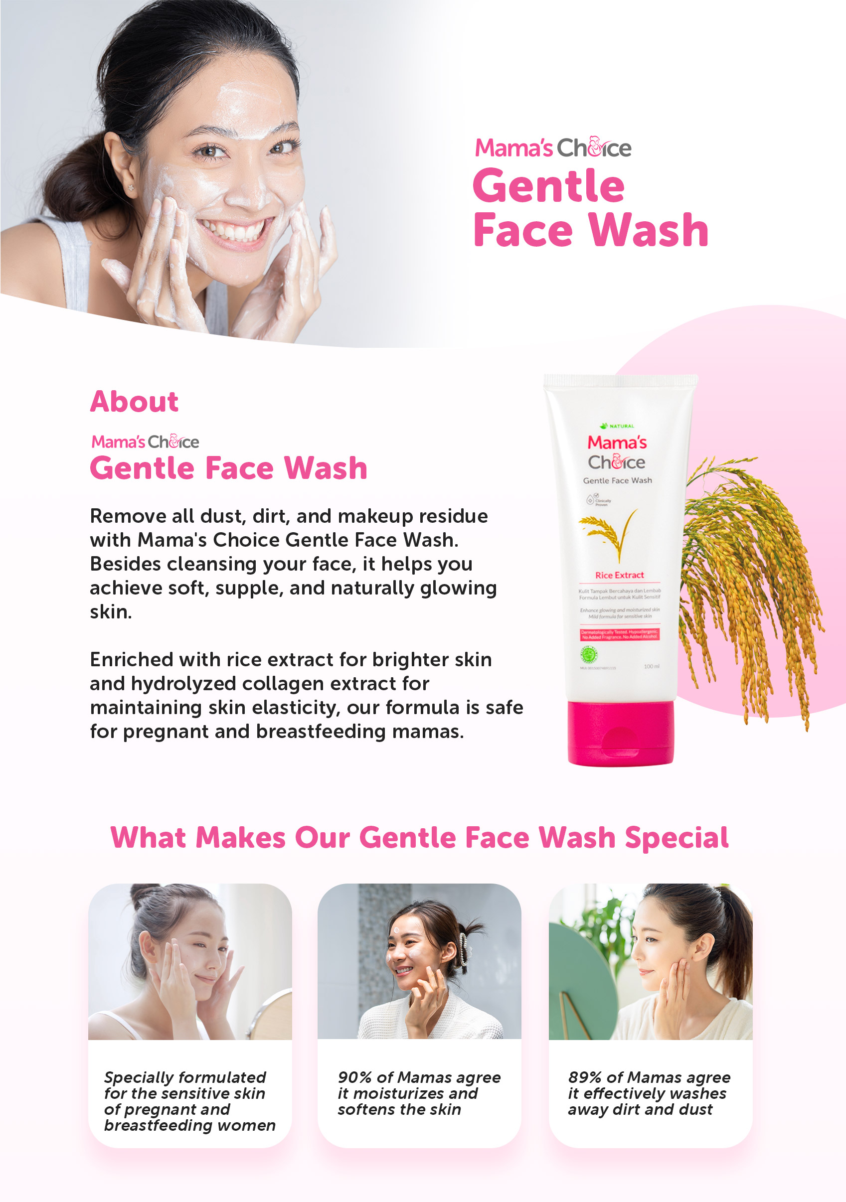 Mama's Choice Gentle Face Wash/Cleanser Safe Natural Maternity Skincare