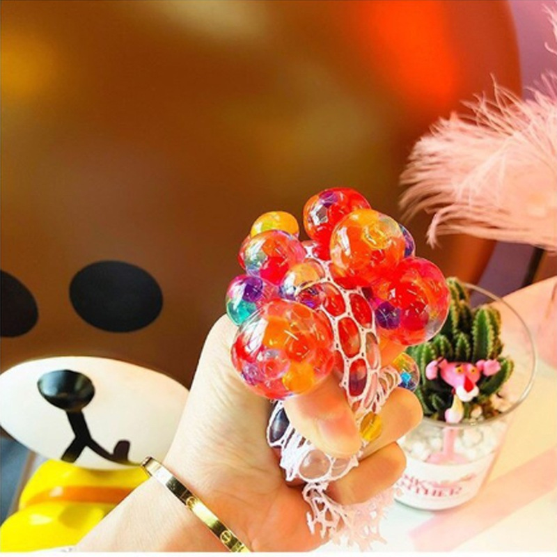 Toy🪅 Squishy Net Fruity Ball Squeeze Relax Stress Release Fun Toy Vent ...