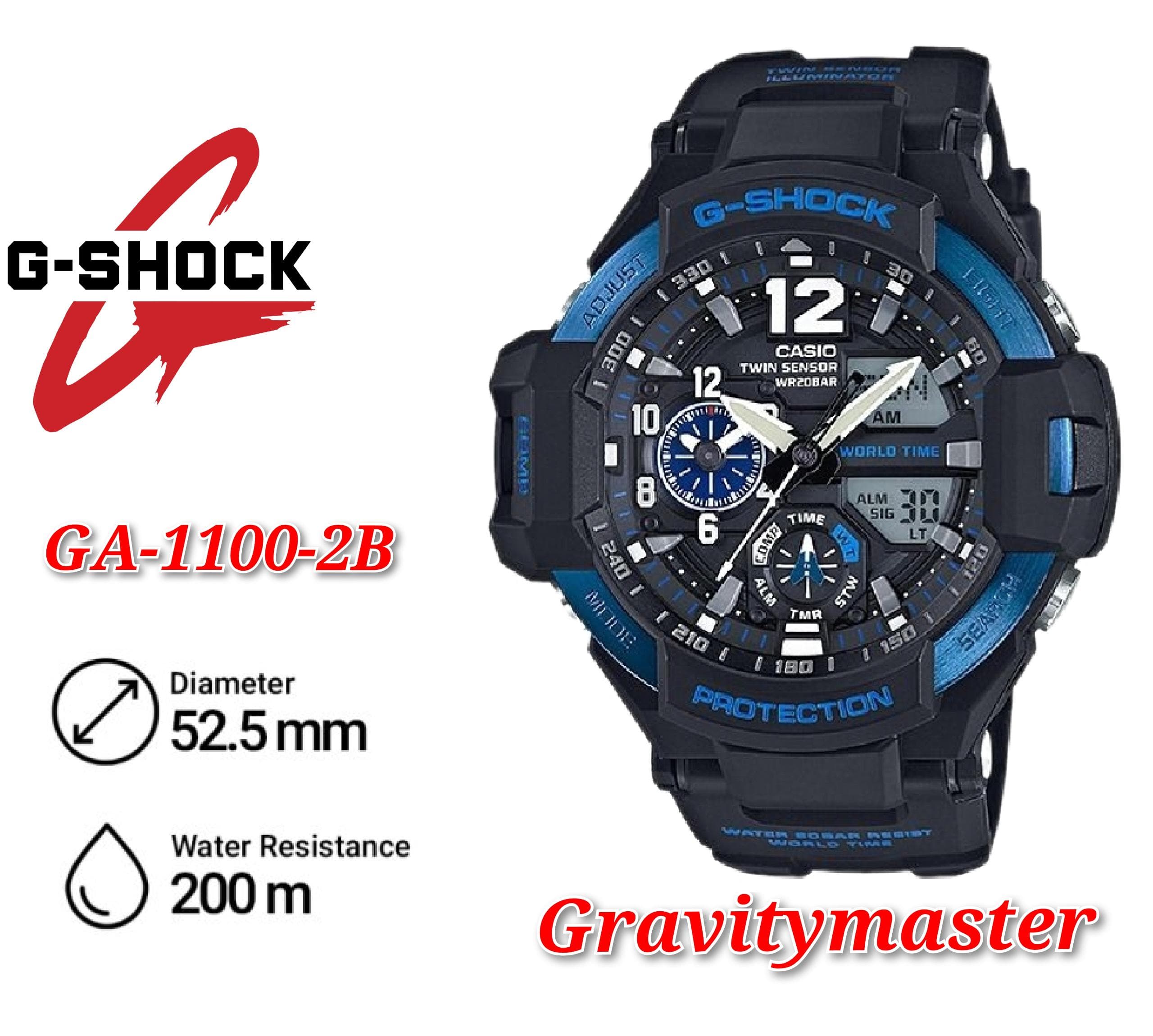 Casio G-shock Ga-1100-2b Gravitymaster Men Watch - Ga-1100 