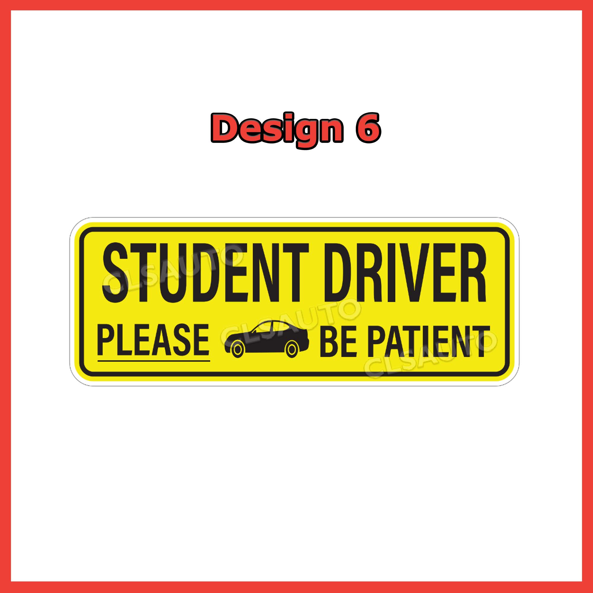 Car Sticker Probation Student Driver Learning to Drive License Lesen P ...
