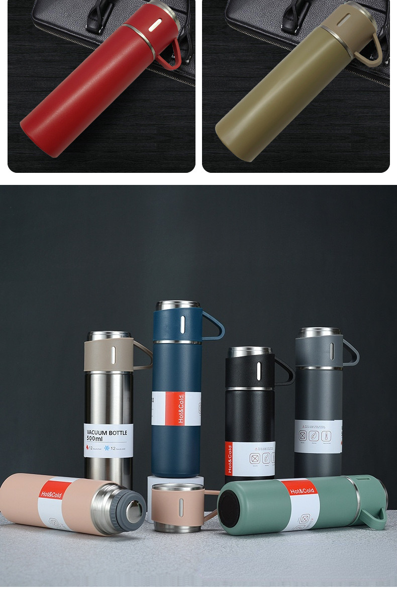 ListonX Thermos Cup Set 500ml 304 Stainless Steel Thermos Flask Bottle ...