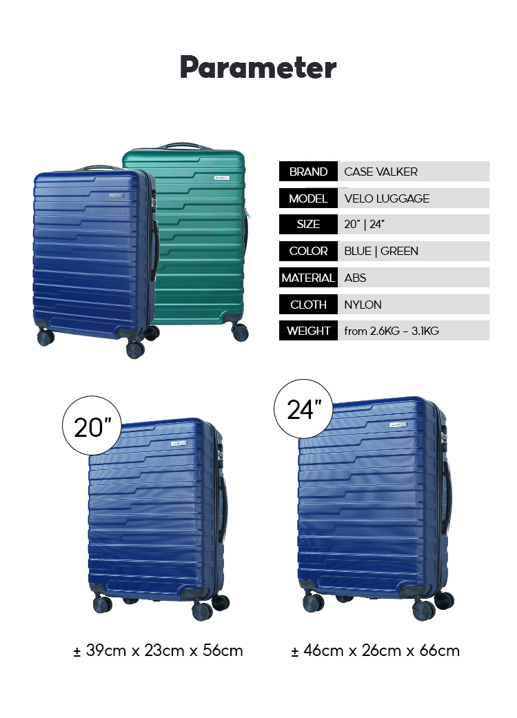 Case Valker Velo Signature 2in1 ABS Hard Case Luggage (24