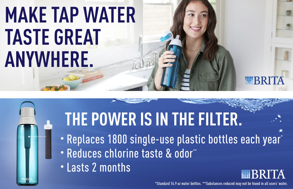 Brita Premium Filtering Water Bottle with Filter BPA Hard Sided