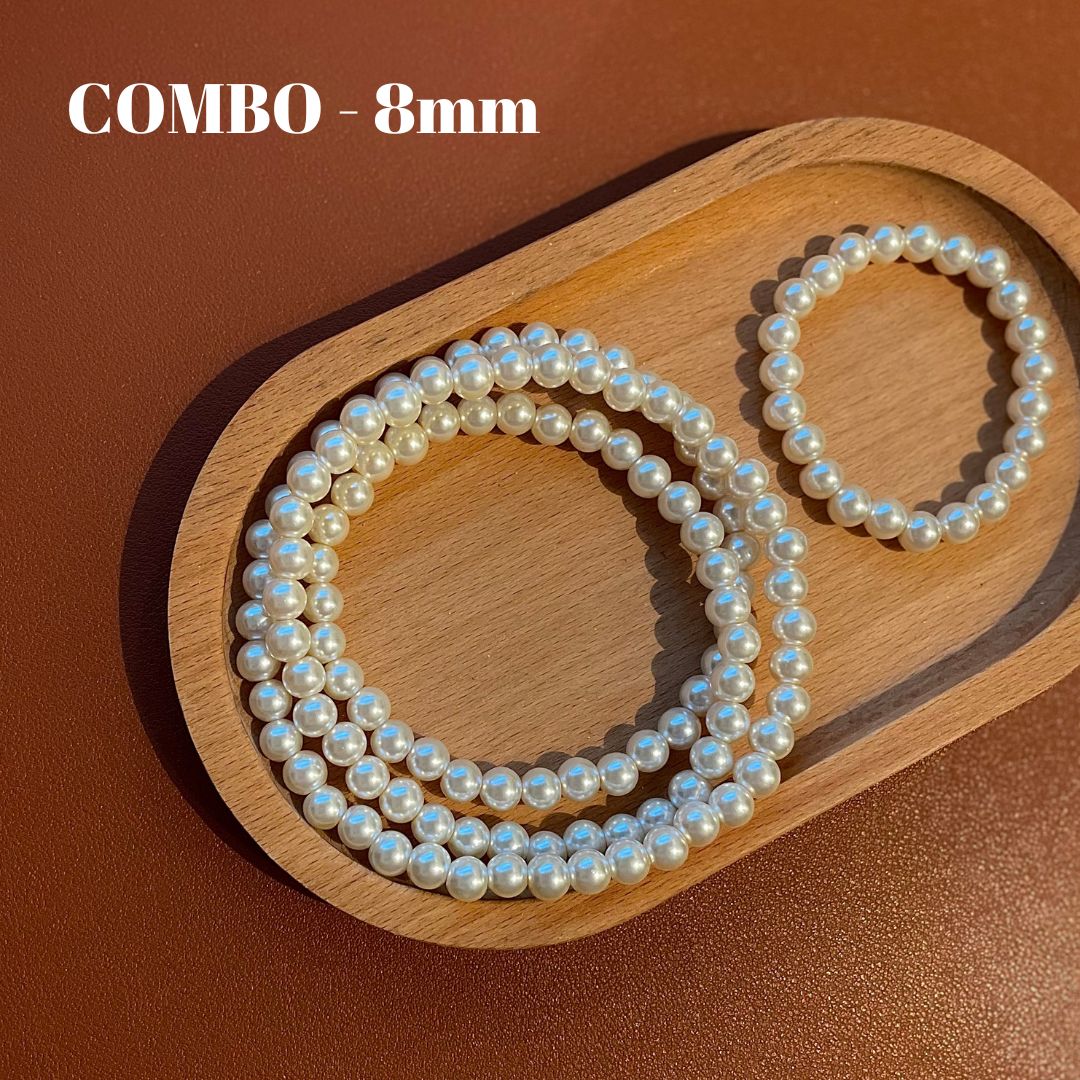 [SET COMBO] Rantai Mutiara Labuh 80cm & Gelang Pearl 16cm Off White ...