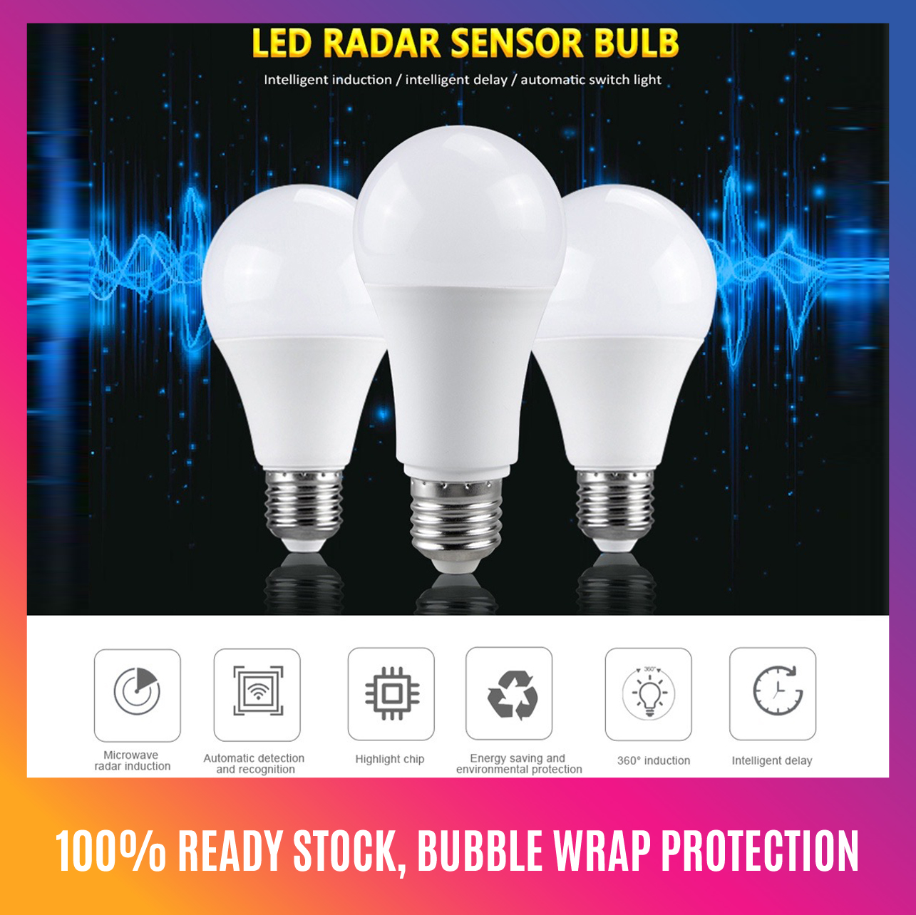 Automatic Motion Sensor 220V Outdoor LED Lights 10W LED sound and light ...