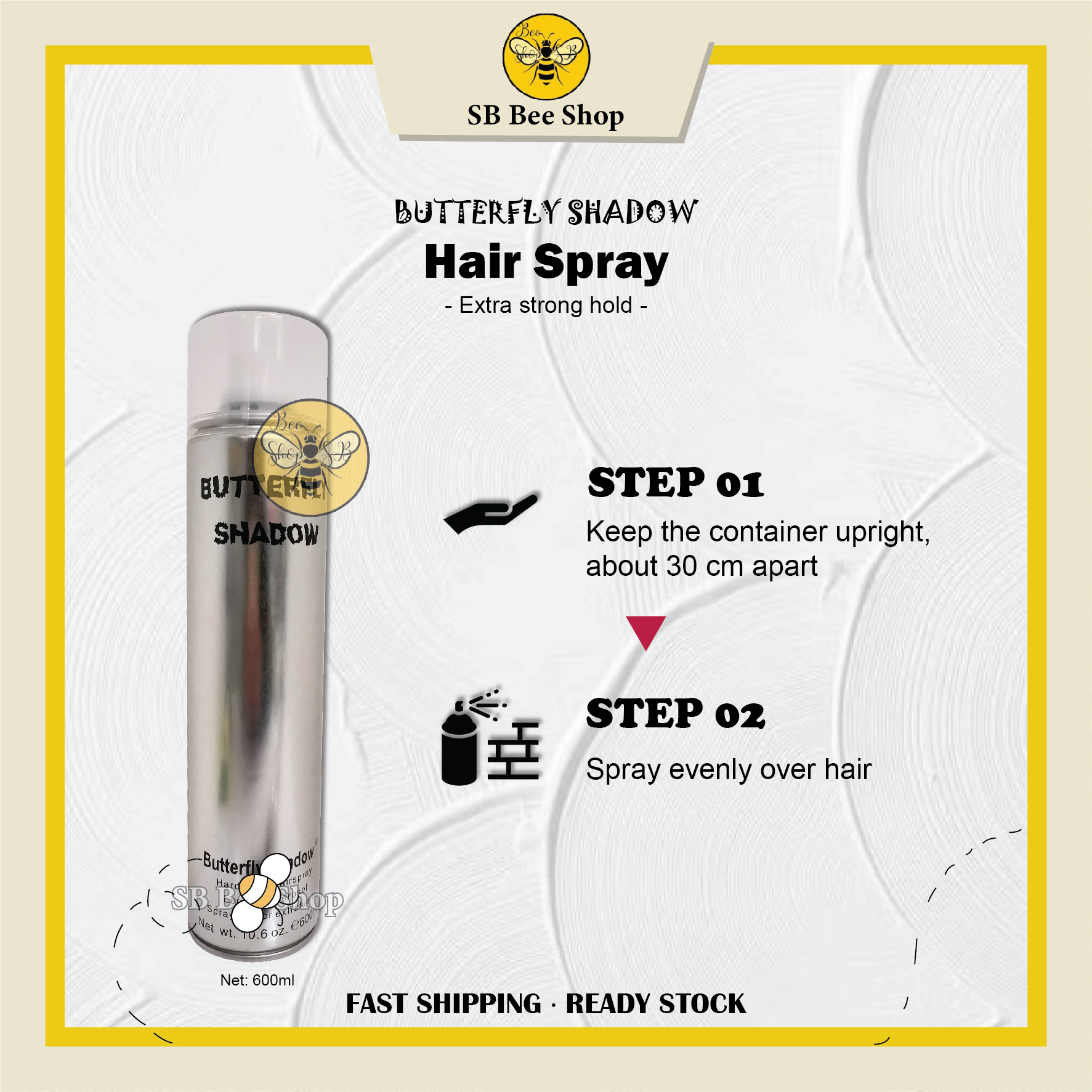 Butterfly shadow hair spray 600ml - West Malaysia Only (Honeydew flavor ...