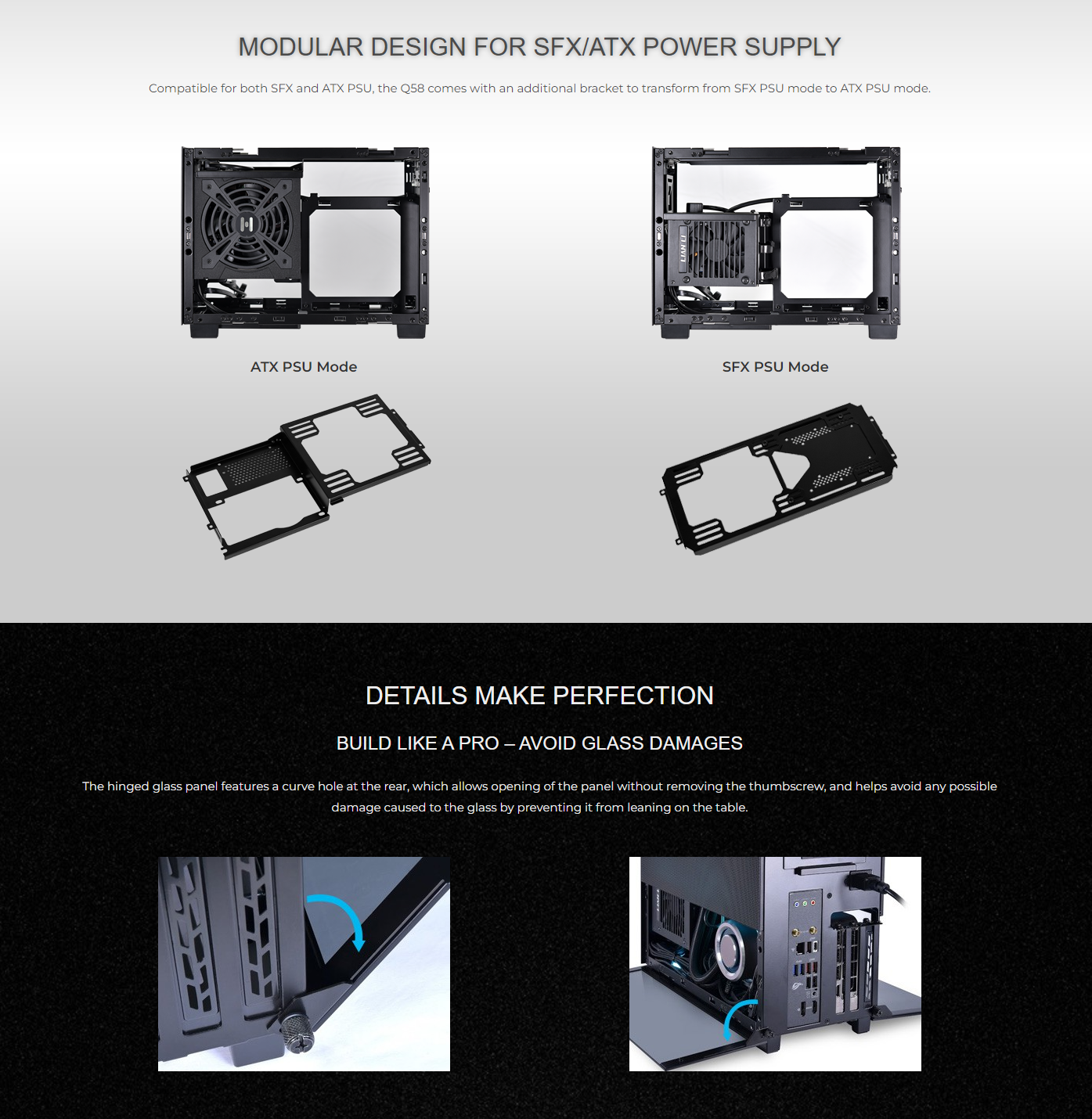 LIAN LI Q58 TG Mini-ITX Chassis With PCIE 4.0 Riser Cable - Black ...